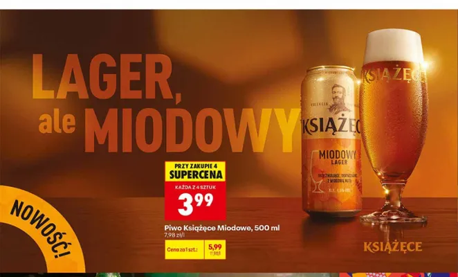 Piwo Książęce Miodowe promocja w Biedronka