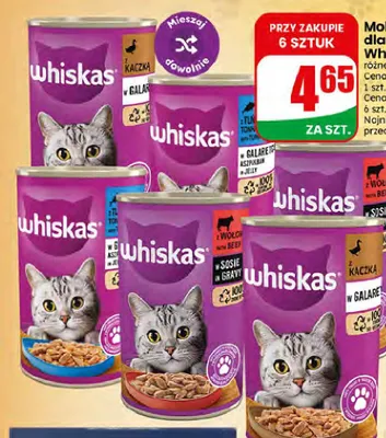 Mokra karma dla kota Whiskas z tuńczykiem w galaretce promocja w Dino