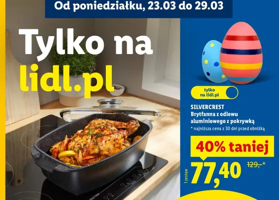Brytfanna z odlewu aluminiowego z pokrywką promocja w Lidl