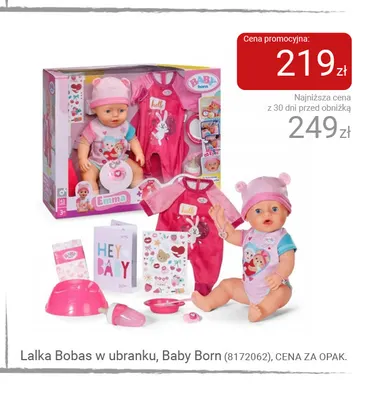 Lalka bobas w ubranku Baby Born promocja w Smyk