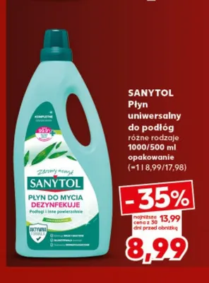 Płyn uniwersalny do podłóg Sanytol promocja w Kaufland