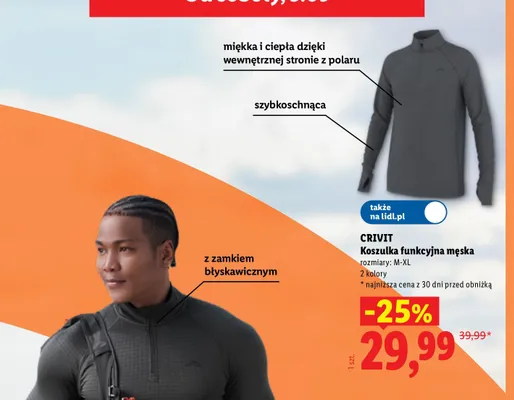 Koszulka funkcjonalna męska Crivit promocja w Lidl