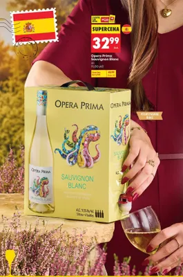 Wino białe Opera Prima Sauvignon Blanc promocja w Biedronka