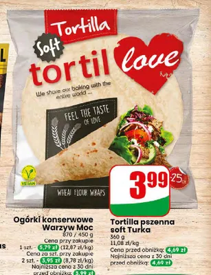 Tortilla pszenna soft Turka promocja w Dino