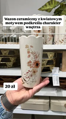 Wazon ceramiczny z kwiatowym motywem promocja w Pepco