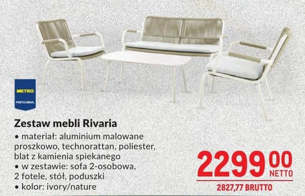 Zestaw mebli ogrodowych Rivaria promocja w Makro