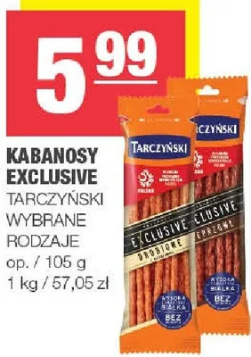 Kabanosy Exclusive wybrane rodzaje promocja w SPAR