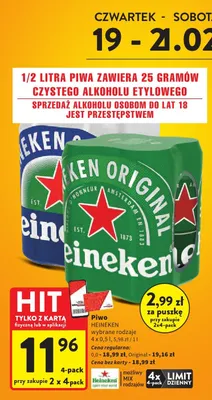 Piwo Heineken Original promocja w Intermarche