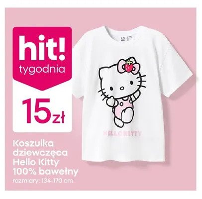 Koszulka dziewczęca Hello Kitty promocja w Pepco