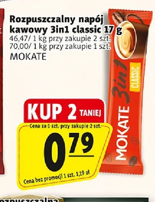 Kawa rozpuszczalna Rozpuszczalny napój kawowy 3in1 classic Mokate promocja w Prim Market