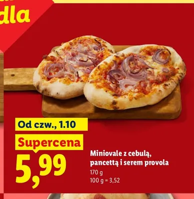 Miniovale z cebulą, pancettą i serem provola promocja w Lidl