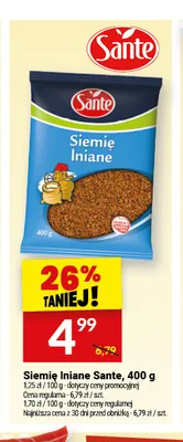 Siemię lniane Sante promocja w Twój Market