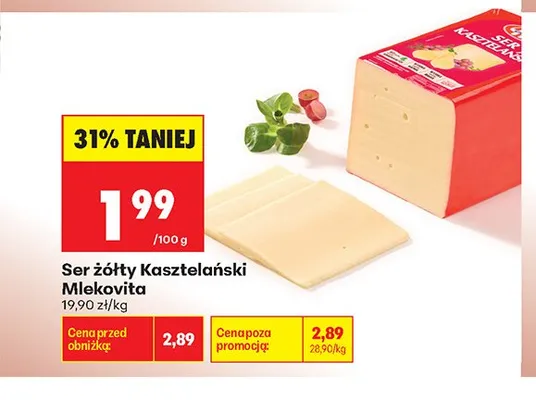 Ser żółty Kasztelański Mlekovita promocja w Biedronka