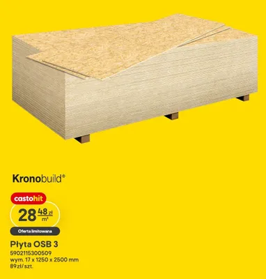 Płyta OSB 3 Kronobuild 17x1250x2500mm promocja w Castorama