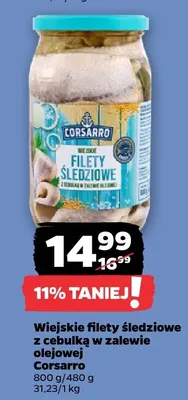 Wiejskie filety śledziowe z cebulką w zalewie olejowej Corsarro promocja w Netto
