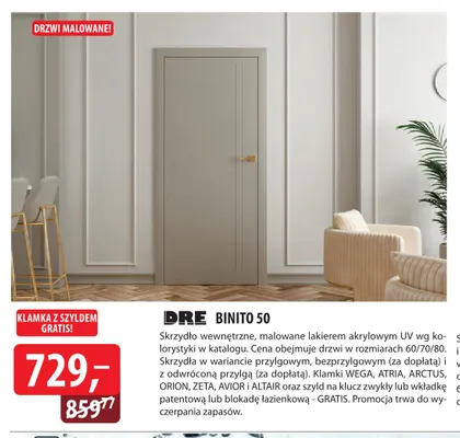 Drzwi wewnętrzne Binito 50 Dre promocja w Dobre Dla Domu