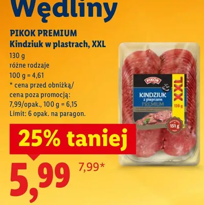 Kindziuk w plastrach, XXL promocja w Lidl
