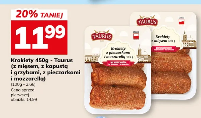 Krokiety z mięsem, z kapustą i grzybami, z pieczarkami i mozzarellą promocja w Hitpol