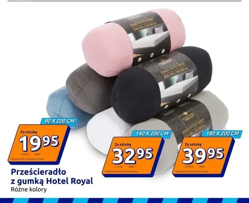 Prześcieradło z gumką Hotel Royal promocja w Action