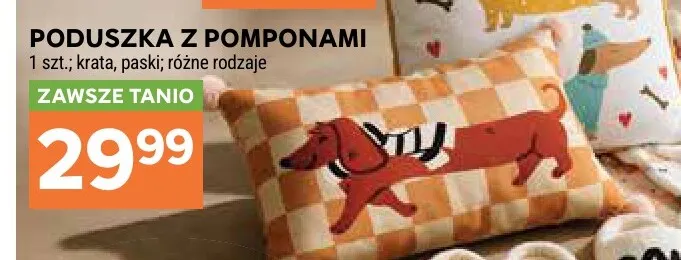 Poduszka z pomponami promocja w Stokrotka