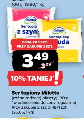Ser topiony w plastrach gouda Miletto promocja w Netto