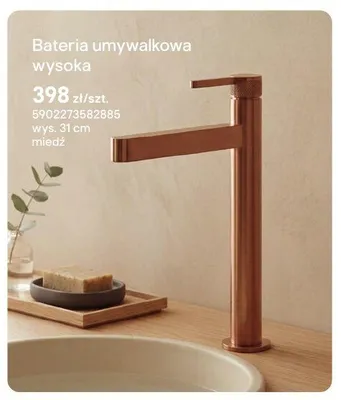 Bateria umywalkowa wysoka Valvex Travis miedź wys. 31 cm promocja w Castorama
