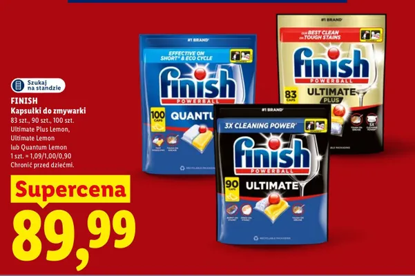 Kapsułki do zmywarki Finish Ultimate Plus Lemon promocja w Lidl