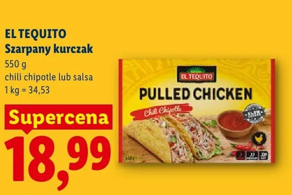 Szarpany kurczak salsa El Tequito promocja w Lidl