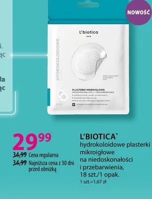 Plasterki mikroigłowe L'Biotica hydrokoloidowe na niedoskonałości i przebarwienia promocja w Hebe