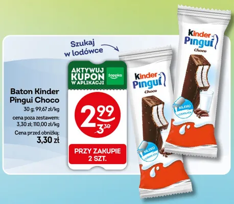 Baton Kinder Pingui Choco promocja w Żabka
