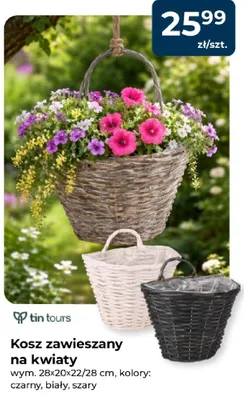 Kosz zawieszany na kwiaty promocja w PSB Mrówka