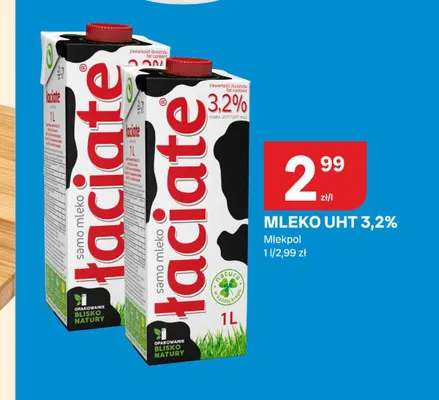 Mleko UHT Łaciate 3,2% promocja w Chorten