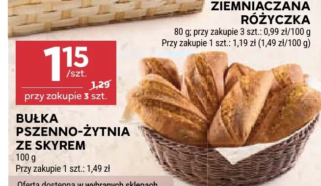 Bułka pszenno-żytnia ze skyrem promocja w Stokrotka