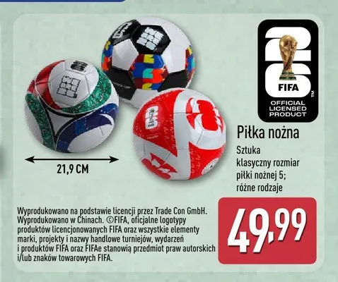 Piłka nożna rozmiar 5 FIFA promocja w Aldi