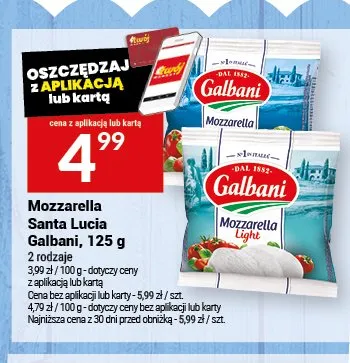 Mozzarella Santa Lucia Galbani promocja w Twój Market
