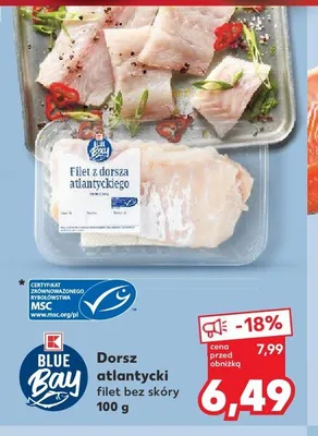 Dorsz atlantycki filet bez skóry Blue Bay promocja w Kaufland