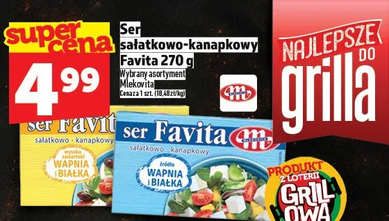 Ser sałatkowo-kanapkowy Favita Mlekovita promocja w TOPAZ