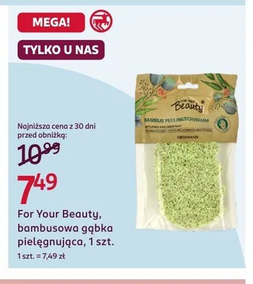 Bambusowa gąbka pielęgnująca For Your Beauty promocja w Rossmann