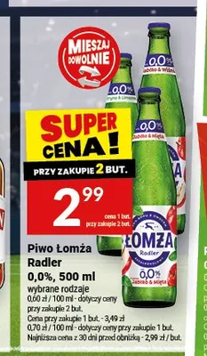 Piwo Łomża Radler Arbuz & Truskawka promocja w Twój Market