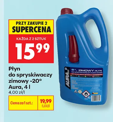 Płyn do spryskiwaczy zimowy -20° Aura promocja w Biedronka