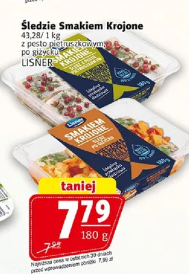 Śledzie Smakiem Krojone z pesto pietruszkowym Lisner promocja w Prim Market