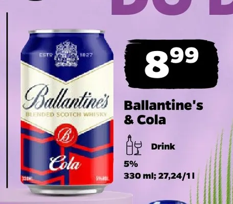 Drink Ballantine's & Cola promocja w Netto