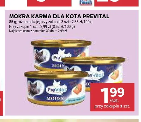 Mokra karma dla kota PreVital Mousse promocja w Stokrotka