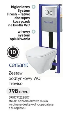 Zestaw podtynkowy WC Cersanit Treviso promocja w Castorama