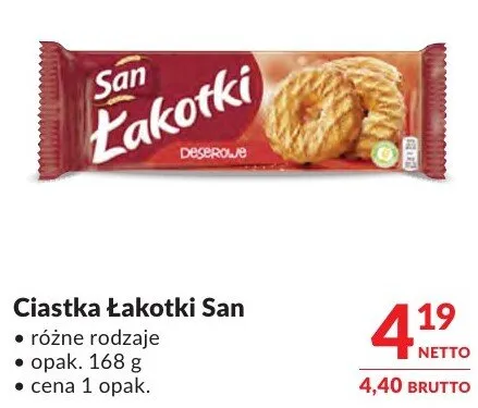 Ciastka Łakotki San promocja w Makro