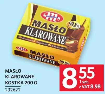 Masło klarowane kostka Mlekovita 200 g promocja w Selgros