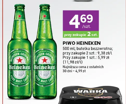 Piwo Heineken Original promocja w Stokrotka