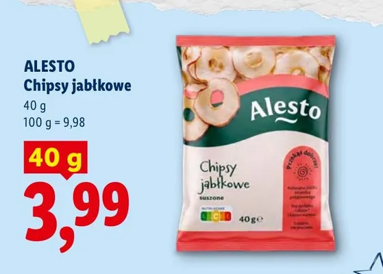 Chipsy jabłkowe Alesto promocja w Lidl