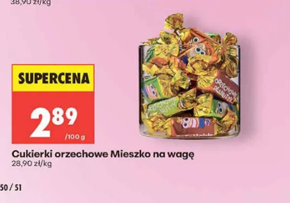 Cukierki orzechowe Mieszko na wagę promocja w Biedronka