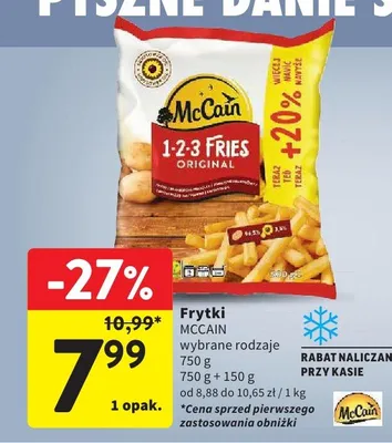 Frytki MCCAIN 1-2-3 Fries Original promocja w Intermarche